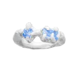 Кольцо Ассиметрия с голубыми фианитами / Blue Stone Ring