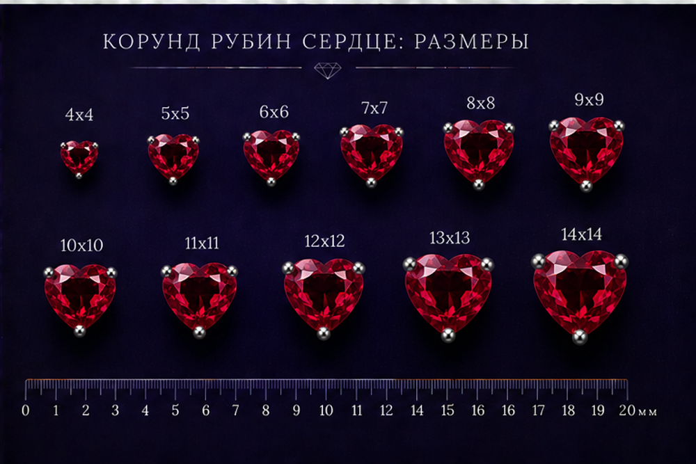Корунд Рубин Сердце