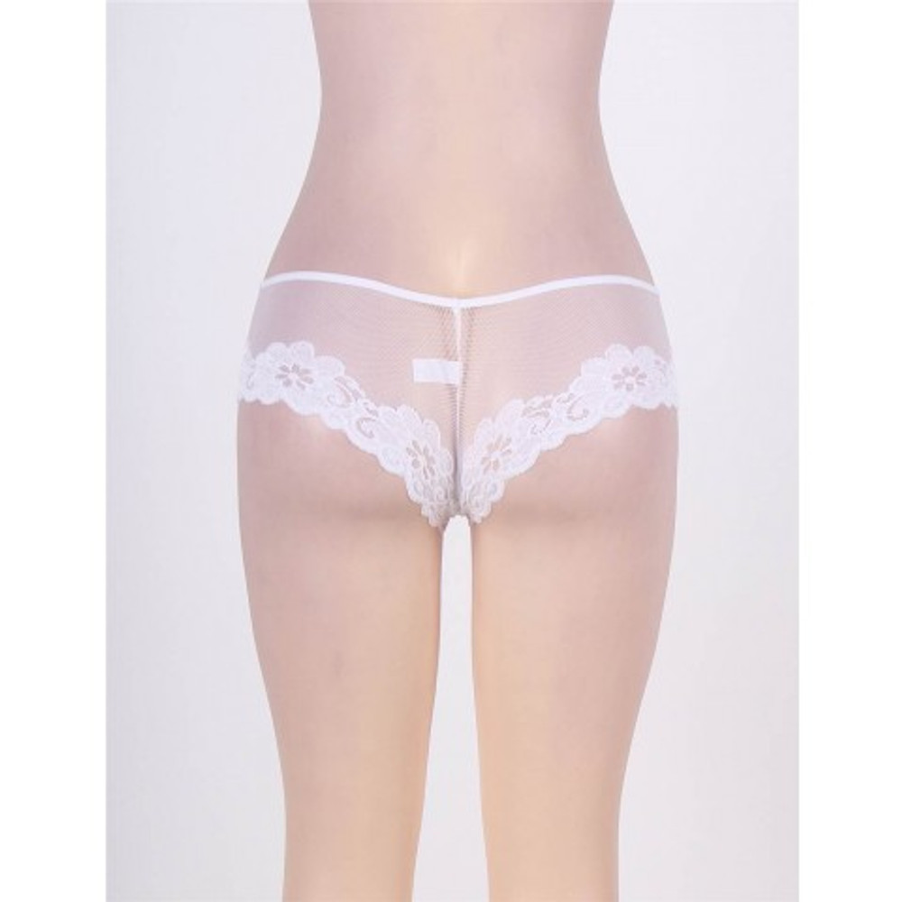 Трусики White Floral, белый, XS-S