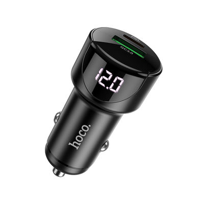 Автомобильное З/У Z42 Light road dual port digital display PD20W+QC3.0 car charger - black
