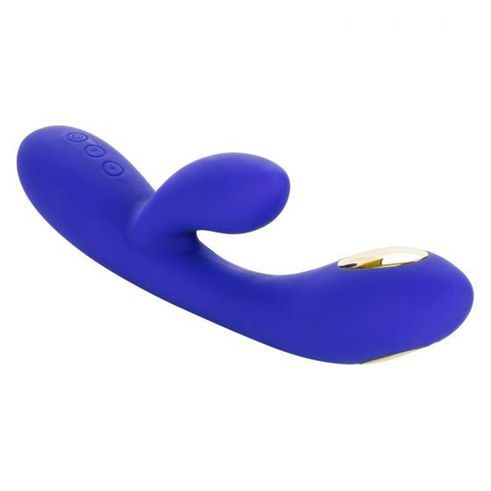 Фиолетовый вибратор с функцией электростимуляции Intimate E-Stimulator Dual Wand - 21,5 см. (Цвет: фиолетовый)