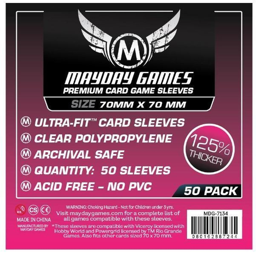 Протекторы для настольных игр Mayday Premium Small Square Card (70x70) - 50 штук