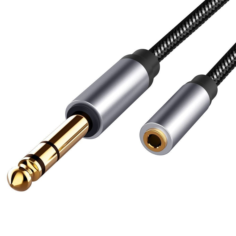 Кабель jack 3,5 - jack 6,35 AUX трёхконтактный 1,5 м