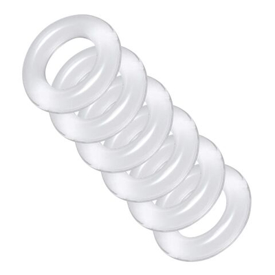 Комплект из 6 прозрачных эрекционных колец Ring Master Custom Ball Stretcher Kit (Цвет: прозрачный)