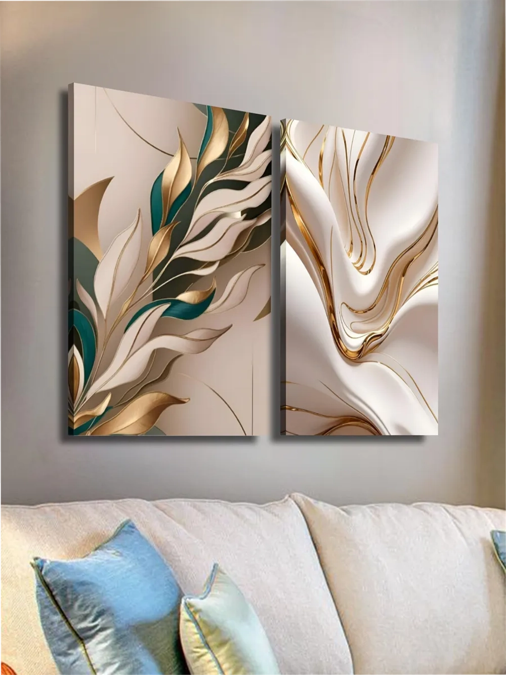 Картина Золотое дыхание природы, модульная 50x70см 2шт.