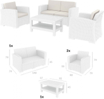 Комплект пластиковой плетеной мебели Siesta Contract Monaco Lounge Set, белый