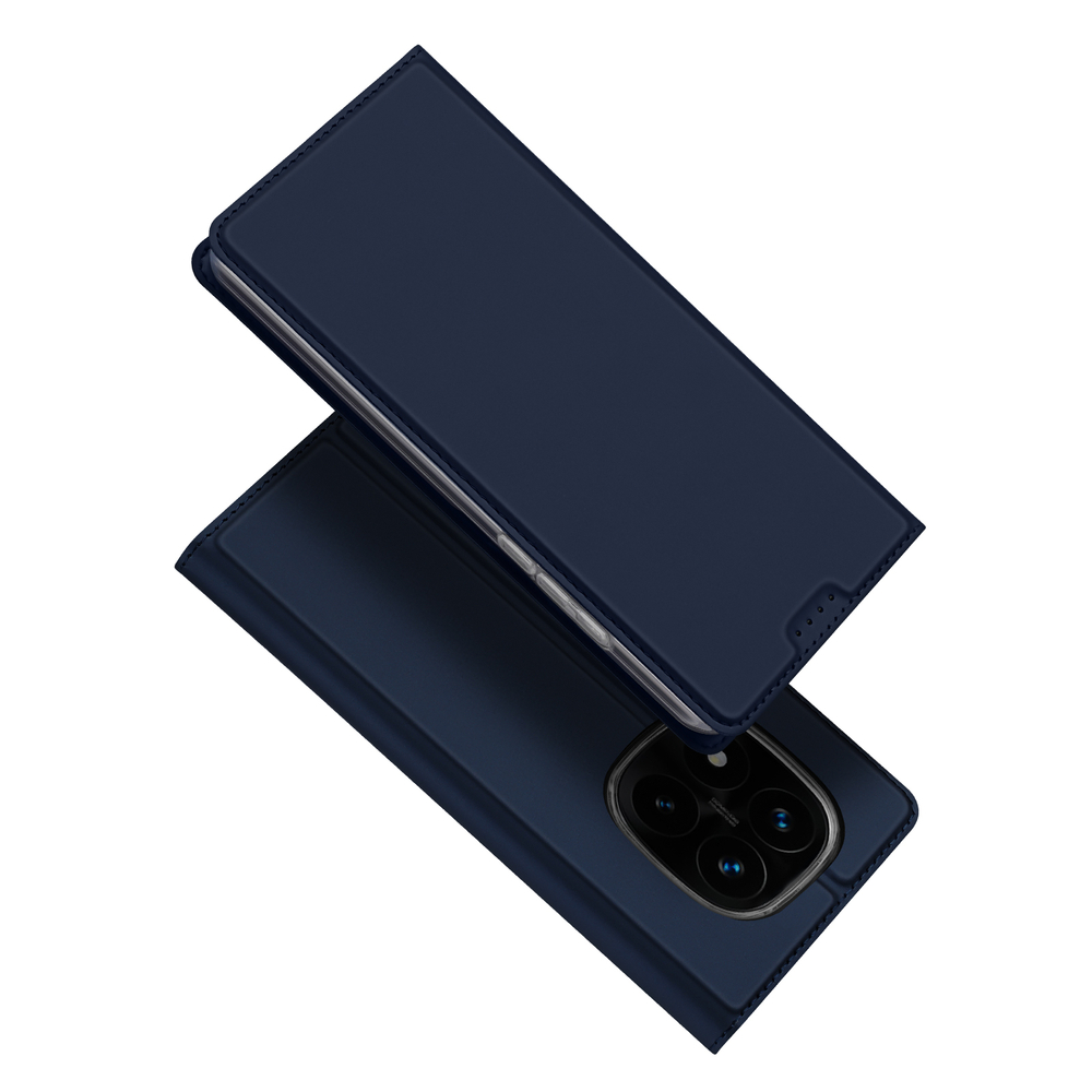 Чехол книжка из PU кожи синего цвета от Dux Ducis для Xiaomi Redmi Note 14 Pro+ 5G, серия Skin Pro Series Case