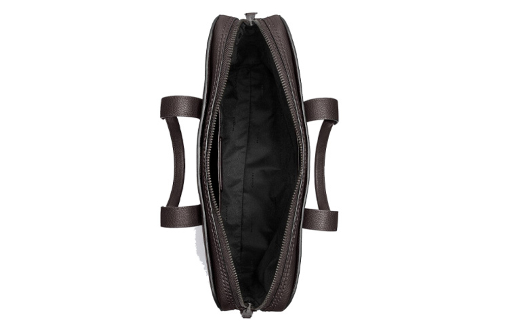 COACH Leather Shoulder Bag, Crossbody Bag, Laptop Bag, Briefcase Regular Men"s Dark Brown