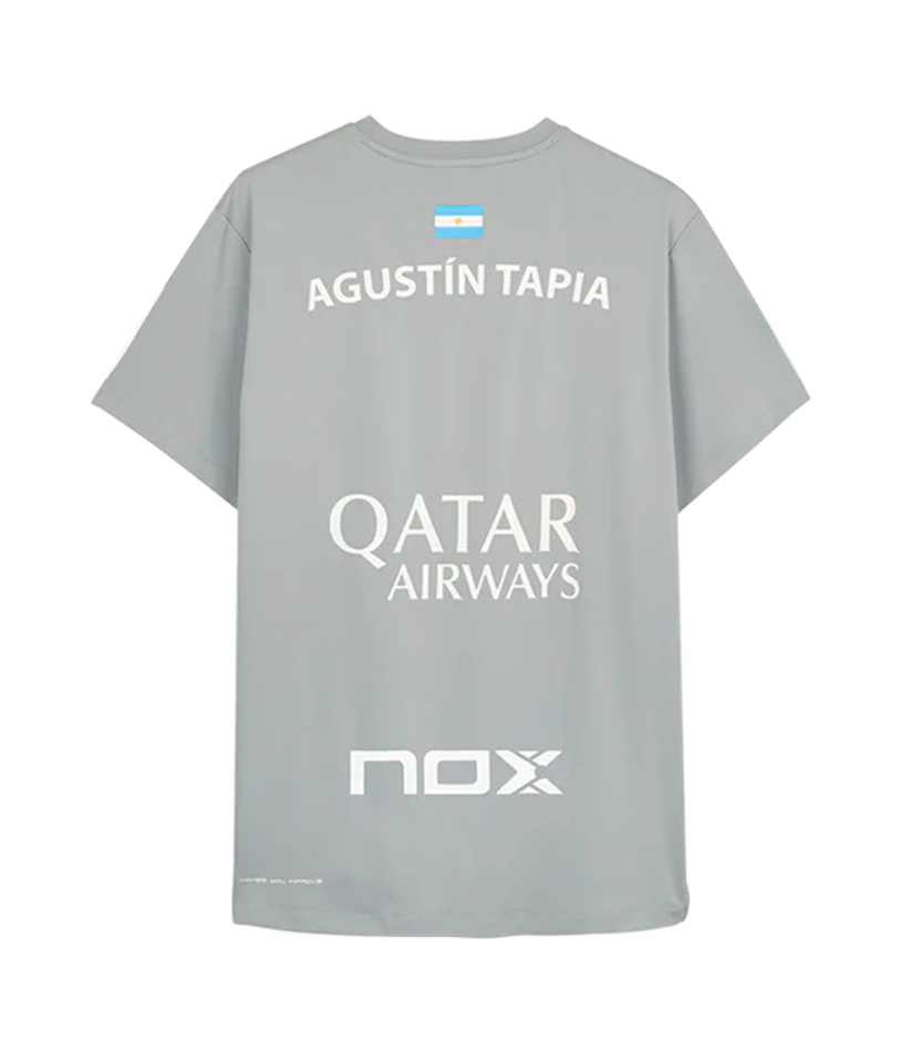 Футболка для падел NOX Agustín Tapia Серая