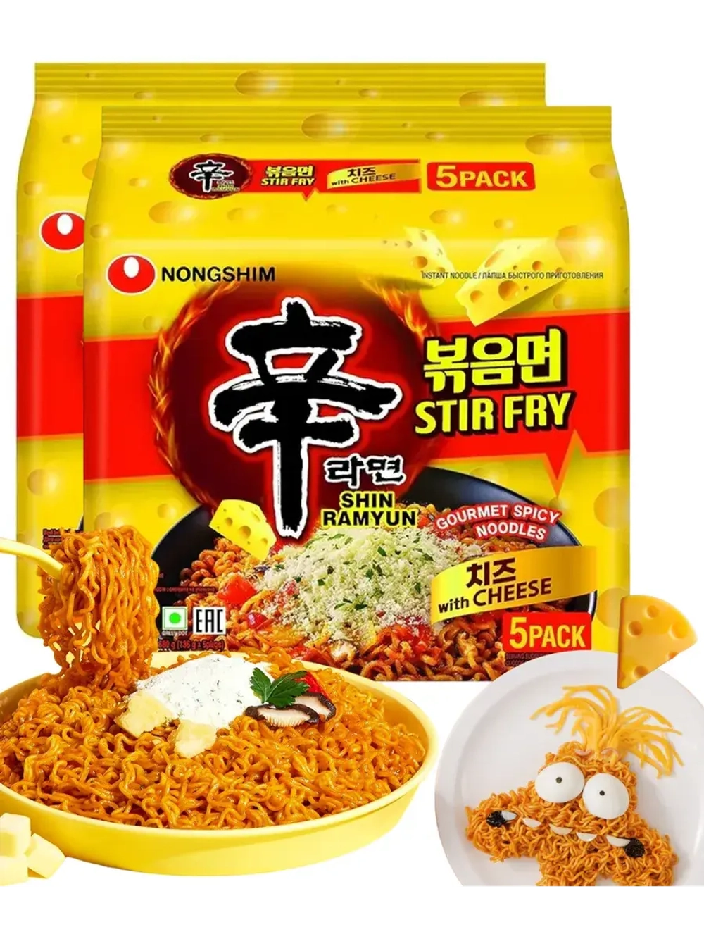 Лапша жареная с сыром Shin Ramyun Stir Fry 136 г * 10 шт