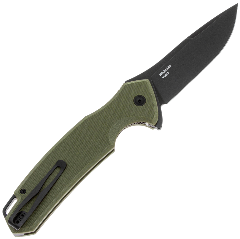 Складной нож Mr.Blade Hellcat blackwash, сталь VG-10, рукоять Olive G10, MB900-V10BSW/G10OD