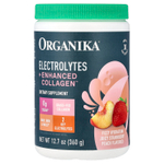 Organika, Electrolytes + Enhanced Collagen ™, сочная клубника и персик, 360 г (12,7 унции)