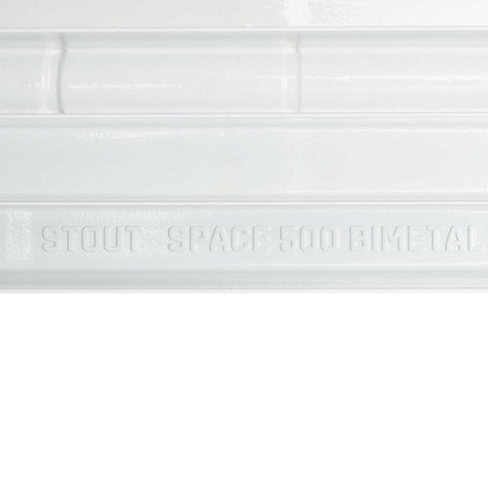 Радиатор биметаллический STOUT Space 500 - 4 секции (подключение боковое, цвет белый)