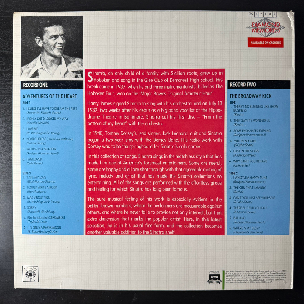 Frank Sinatra ‎– Adventures Of The Heart - The Broadway Kick 2LP (Англия 1985г.)