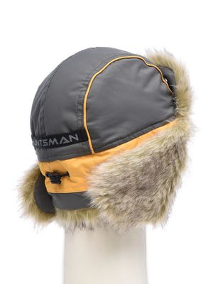 Шапка ушанка зимняя Elbrus ткань Hit Membrane цвет Серый/Банан