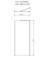 Душевой уголок Vincea Альфа (Alpha) VSR-3ALP9095CL, 950*900, хром, стекло прозрачное