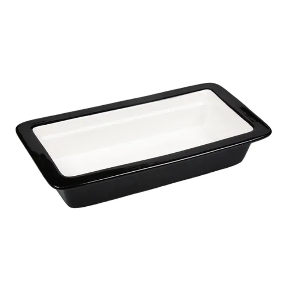 Гастроемкость 1/3 h65 мм фарфор 325*176*65 мм 4,5 л черная/белая P.L. Proff Cuisine