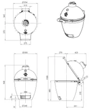 Керамический гриль Big Green Egg L Large (большой), 46 см, ножки с рукояткой, столики