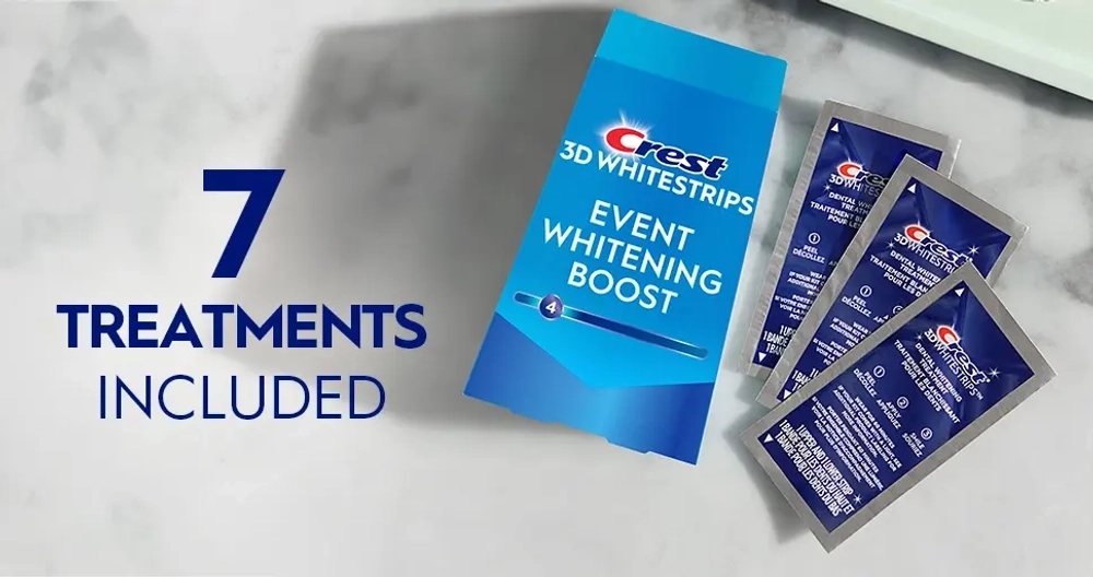 Отбеливающие полоски для зубов Crest 3D Whitestrips Event Whitening Boost