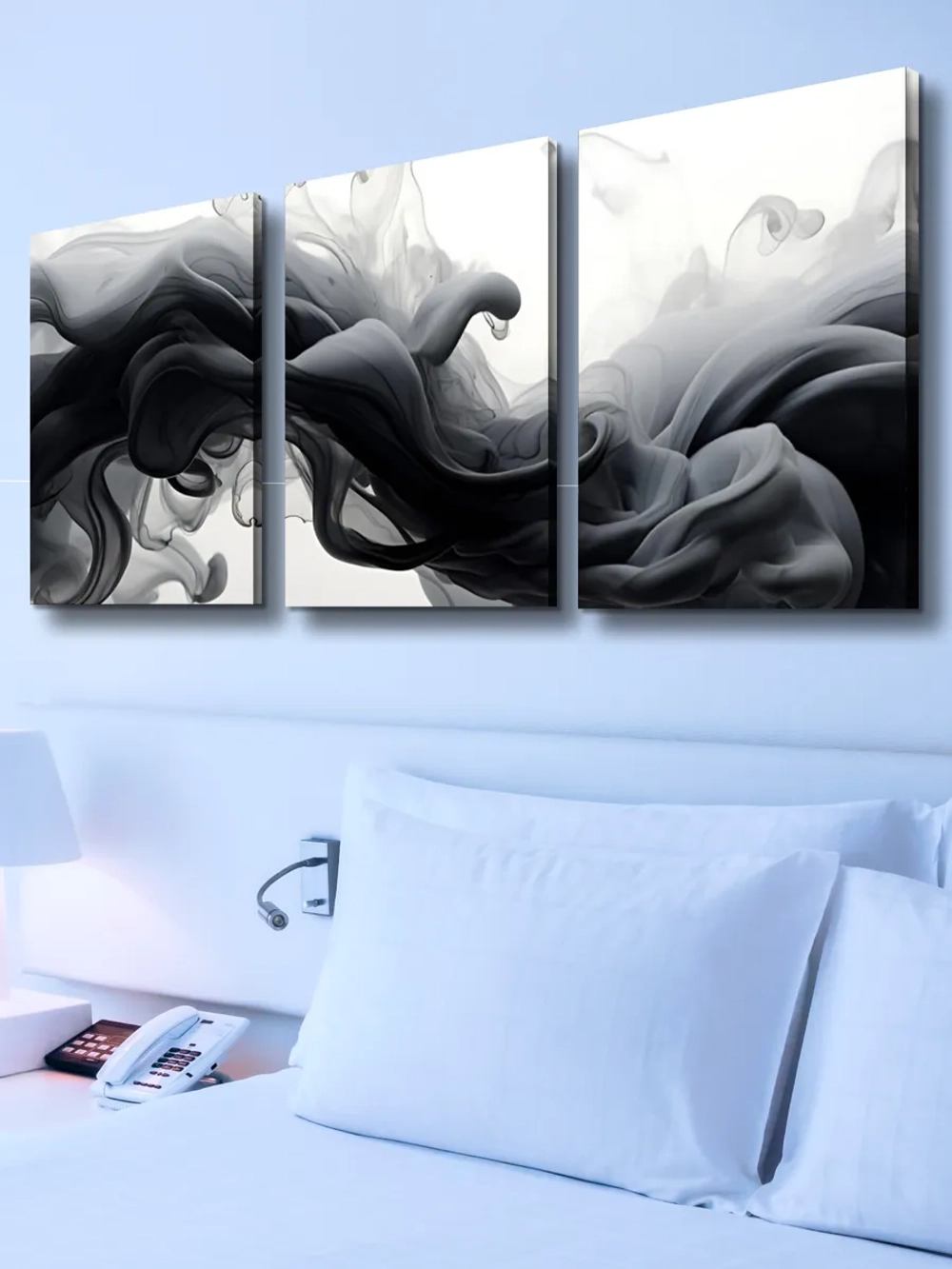 Картина Черные брызги модульная 50x70см 3шт.