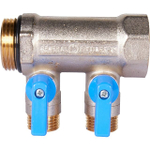 Коллектор отсекающий 1х1/2 2 выхода синий STOUT SMB-6211-011202