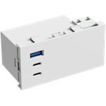 USB зарядное устройство, 100W, Type A + C + C, 4 мод., бел. (90х45мм)