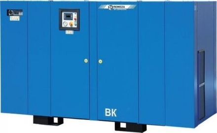 Винтовой компрессор ВК75Р-8, без ресивера , производительность 9500л/мин,  рабочее давление 8 бар, мощность двигателя 55кВт, вес 1560 кг, габариты 2150х1360х1825мм. REMEZA, Республика Беларусь