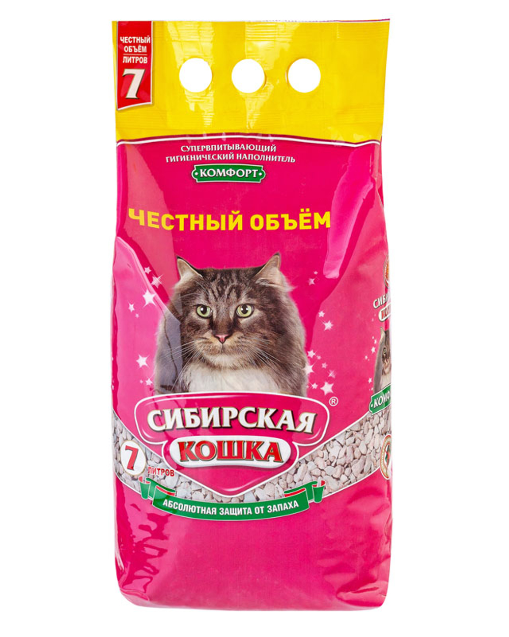 Наполнитель Сибирская Кошка Комфорт впитывающий для кошек 7 л