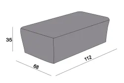 Защитный чехол на журнальный столик Капучино, 110×66×34 см, темно-серый
