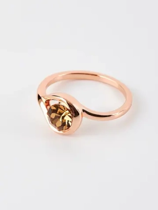Кольцо Белла с кристаллом Swarovski шампань