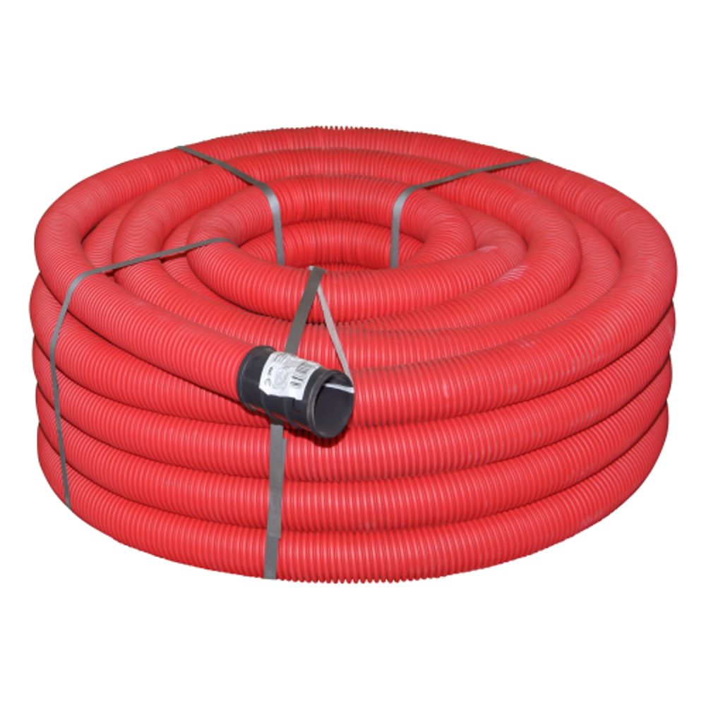 Труба гофрированная двустенная ПНД ЭРА GOFR-40-50-HD2-R красная 450Н SN21 d 40мм с зондом 50м | Электротовары