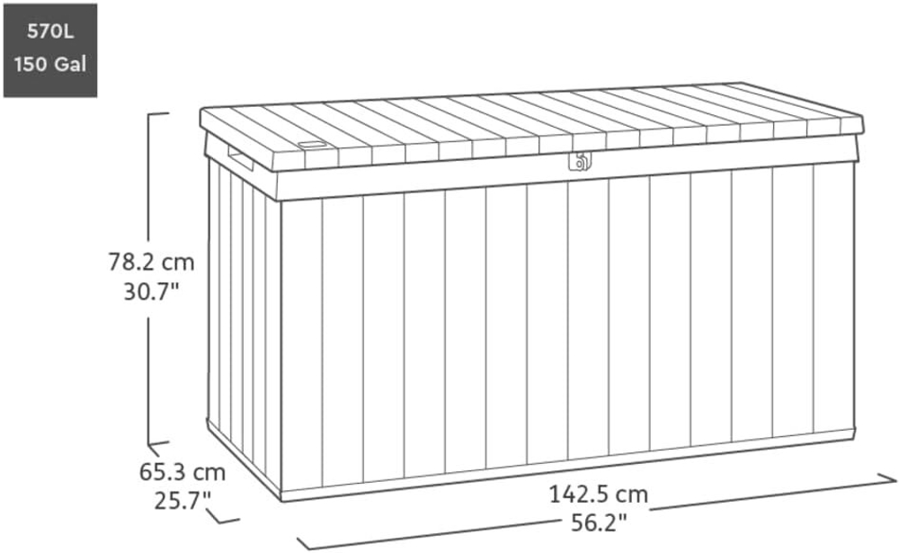 Пластиковый сундук Keter Darwin 570 л graphite