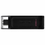 Флеш-диск 256 GB KINGSTON DataTraveler 70, разъем Type-C 3.2, черный, DT70/256GB
