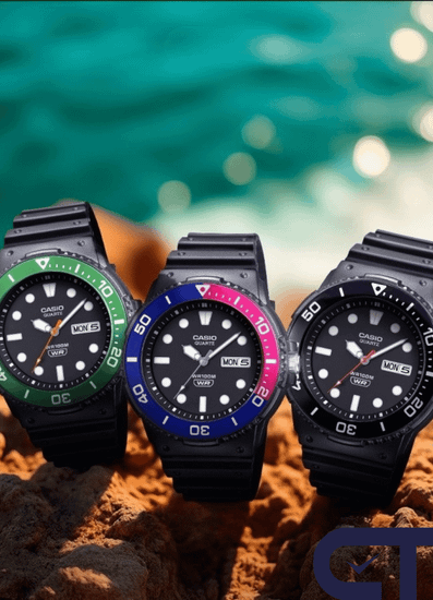 CASIO MRW-230H-1E2 — спортивные аналоговые часы с вращающимся безелем