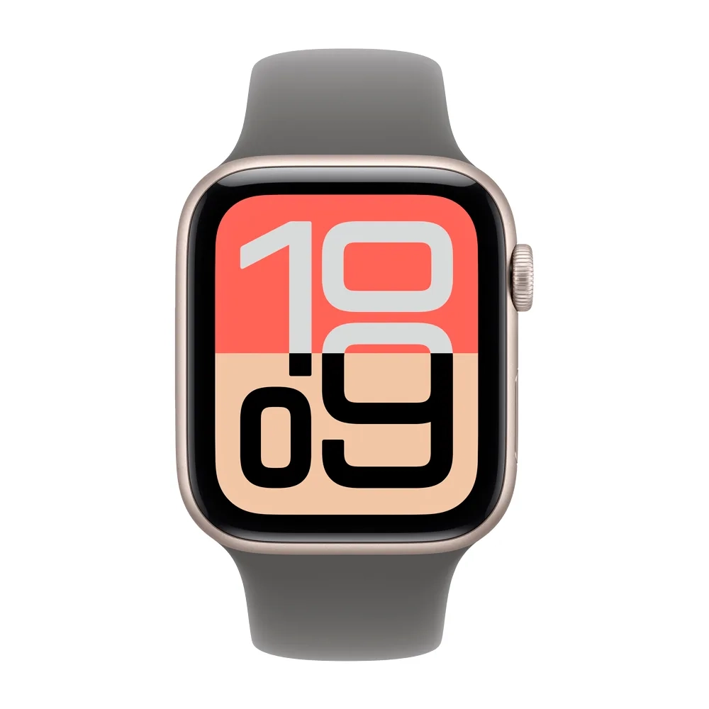 Умные часы Apple Watch SE 3 (2025) GPS, 44mm, Starlight Aluminium Case with Stone Gray Sport Band, M/L