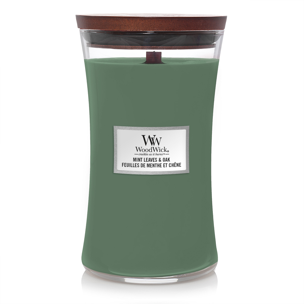 Свеча ароматическая WoodWick Mint Leaves& Oak большая 610 г.