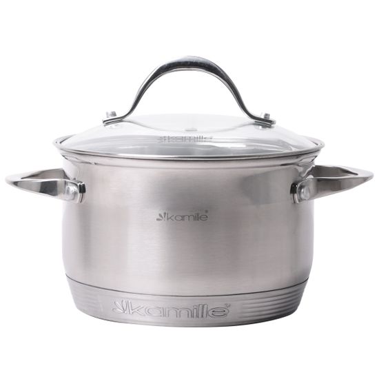 Кастрюля 2,1 л. из нержавеющей стали с крышкой Kamille KM 4717S с 7-слойным дном