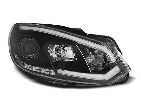 Передние фары VW Golf 6 tube lights tru drl black