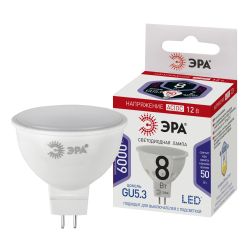 Лампа светодиодная ЭРА STD LED MR16-8W-12V-860-GU5.3 8Вт софит холодный дневной свет GU5.3 | Лампы светодиодные Низковольтные