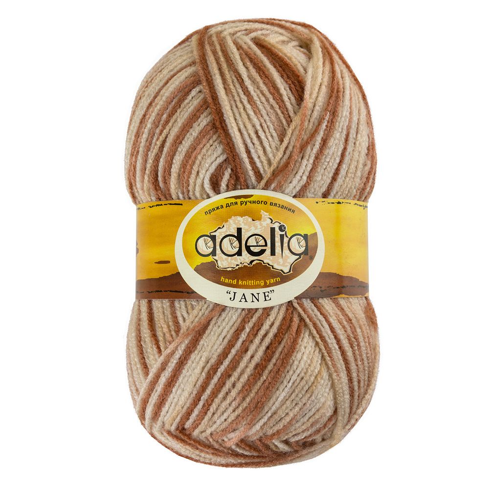 Пряжа Adelia Jane / уп.10 мот. по 50г, 227м, 18 св.бежевый-коричневый Пряжа Adelia Jane / уп.10 мот. по 50г, 227м, 18 св.бежевый-коричневый