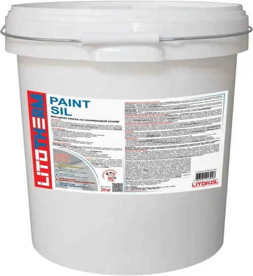 Краска Литокол Litotherm Paint Sil высококачественная фасадная бесцветная база C 20 кг