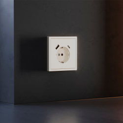 Накладка для розетки с заземлением и защитными шторками, с USB A+C, S70 (хлопок)