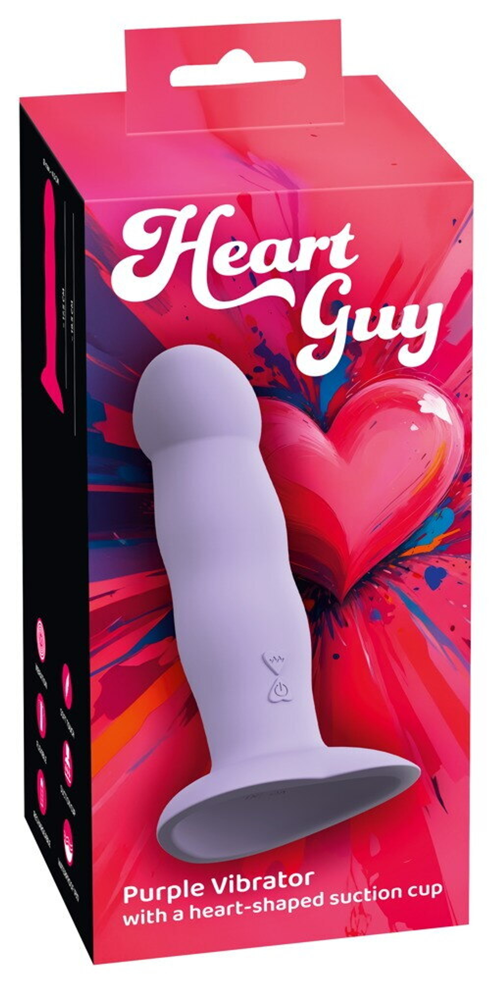 Вибростимулятор на присоске Heart Guy, фиолетовый