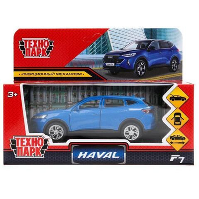Модель ин. мет. "Haval F7" 12см, дв, багаж, синий, в коробка F7-12-BU-WOD (Технопарк)