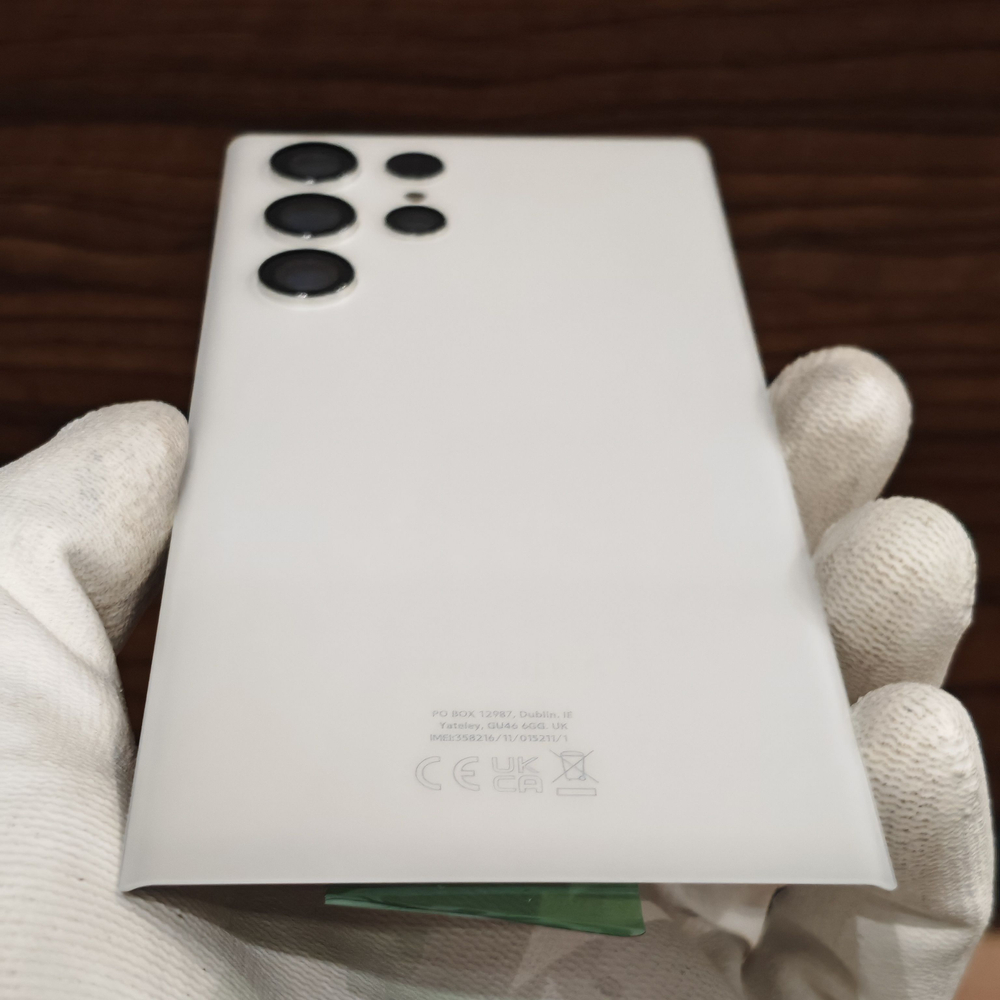 Задняя крышка для Samsung S22 Ultra (заднее стекло) "Премиум качество" цвет: Белый