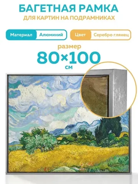 Металлическая багетная рамка 100х80 см