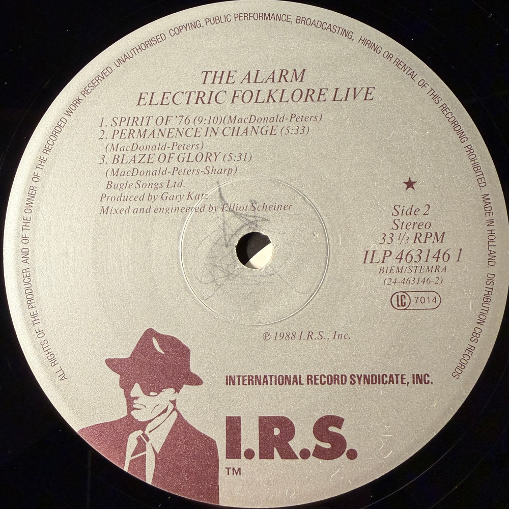 The Alarm ‎– Electric Folklore Live (Голландия 1988г.)