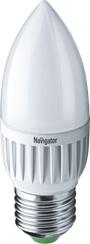 Лампа светодиодная Navigator C37 220V Е27 5W 2700K свеча 22026