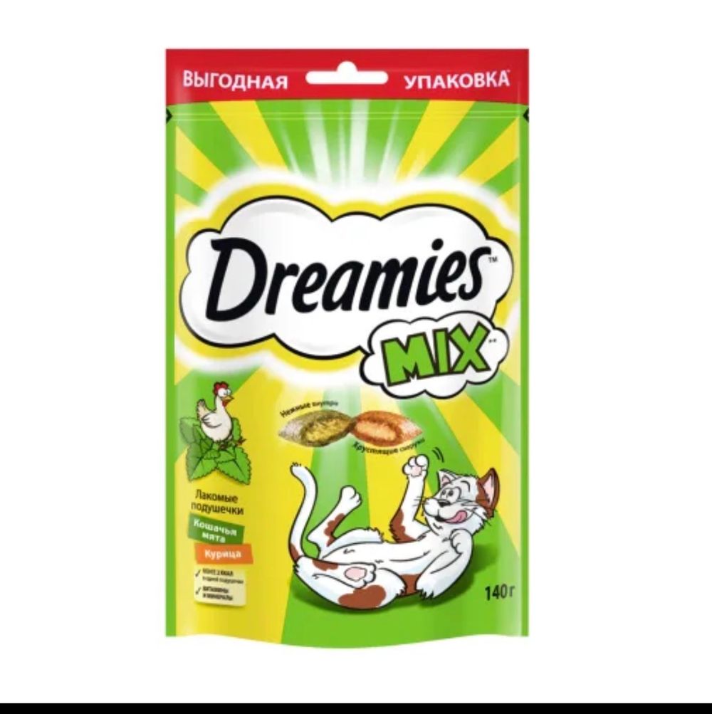 Лакомство Dreamies кур и мята 140г