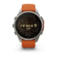 Смарт-часы Garmin fenix 9 Pro (47 мм) титан осенне-оранжевый/ярко-оранжевый